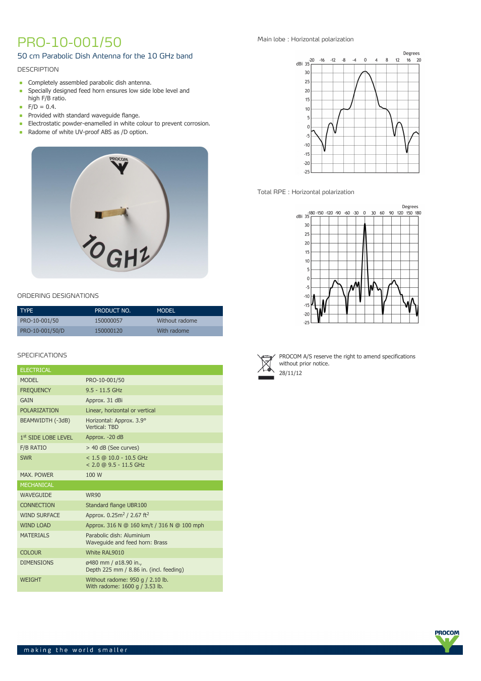 Procom PRO-10-001-50 User Manual | 1 page