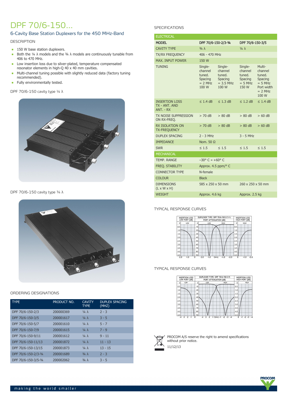 Procom DPF 70-6-150... User Manual | 1 page