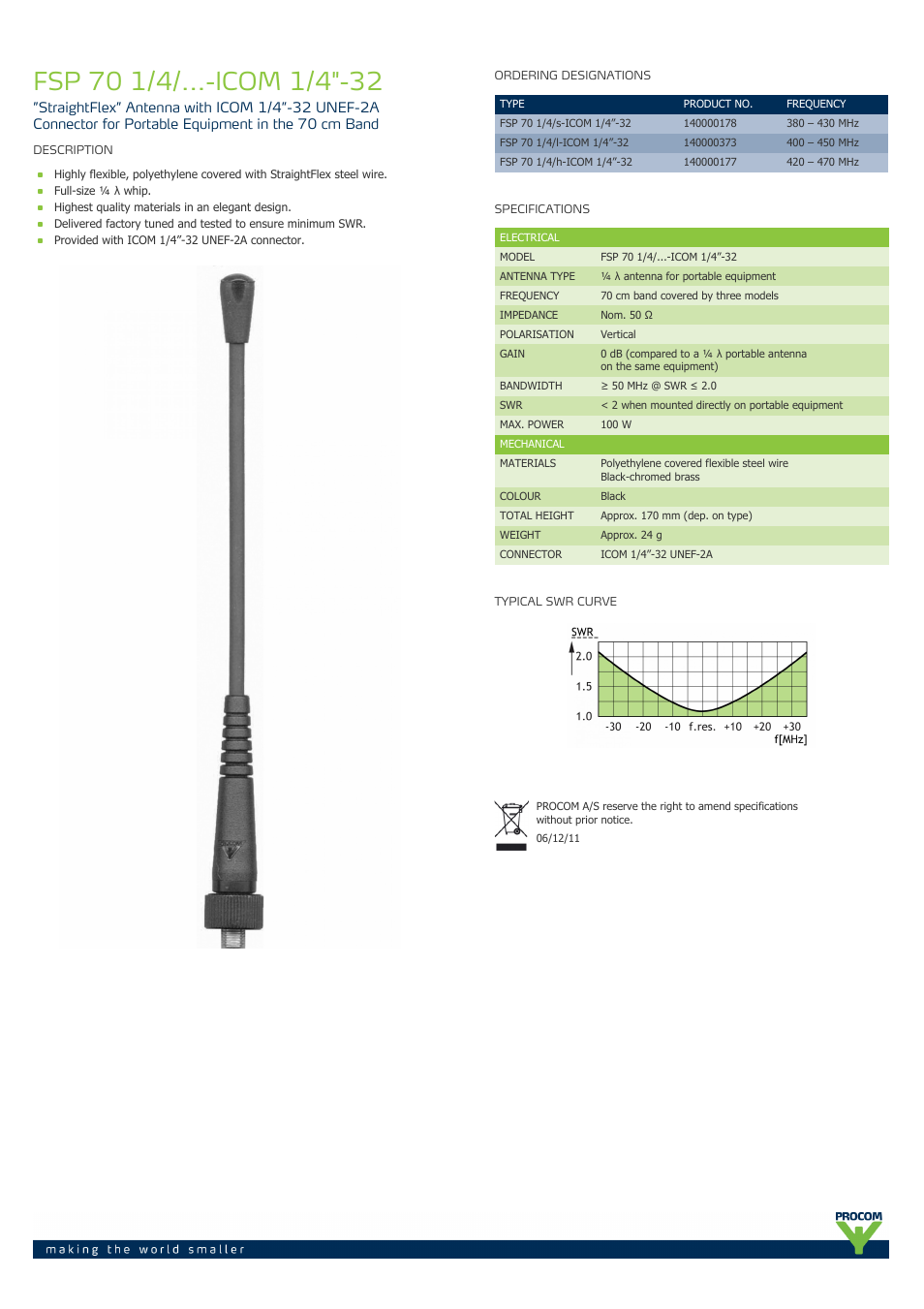 Procom FSP 70-1-4-...-icom-1-4--32 User Manual | 1 page