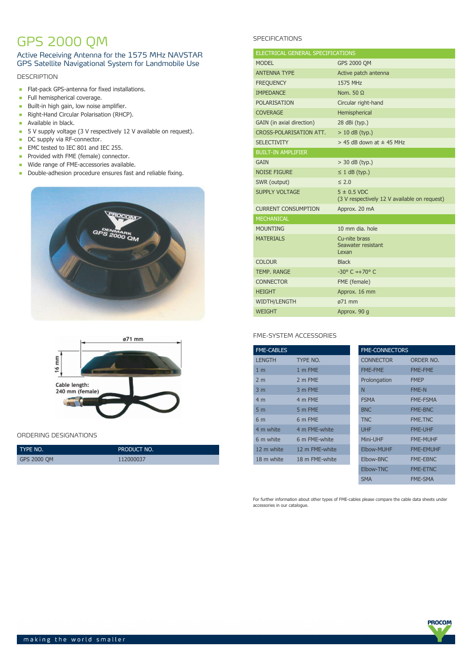 Procom GPS-2000-qm User Manual | 2 pages