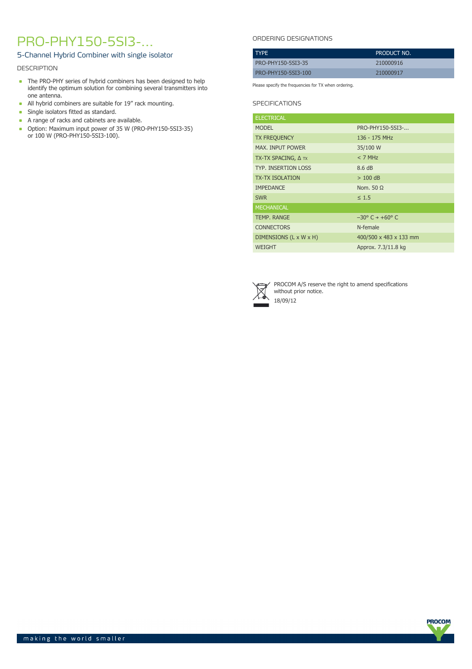 Procom PRO-phy150-5si3-... User Manual | 1 page