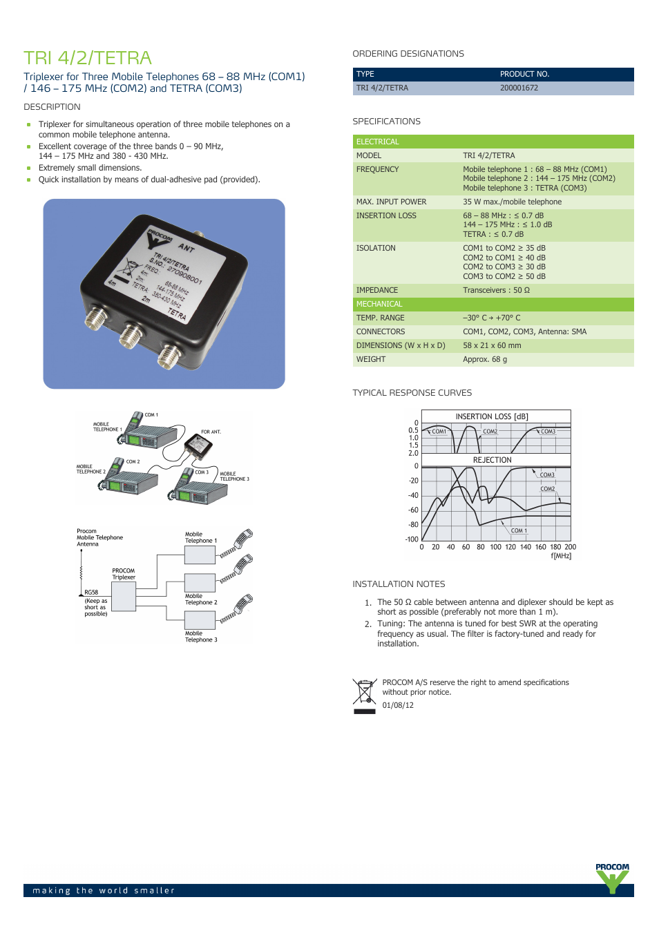 Procom TRI 4-2-tetra User Manual | 1 page