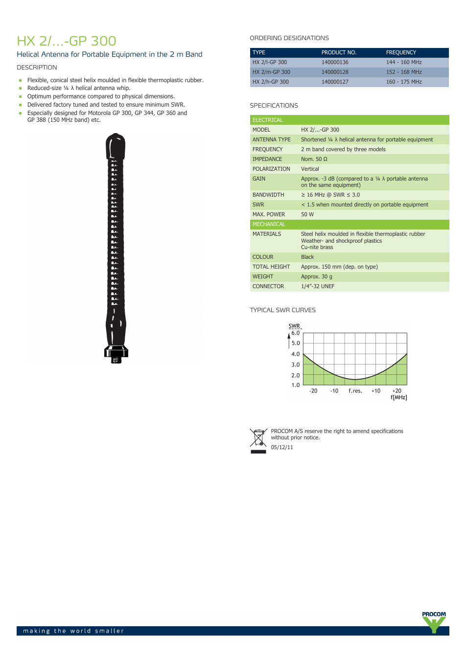 Procom HX 2-...-gp-300 User Manual | 1 page