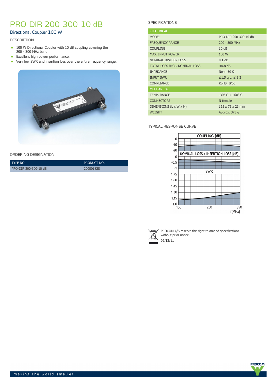 Procom PRO-dir-200-300-10-db User Manual | 1 page