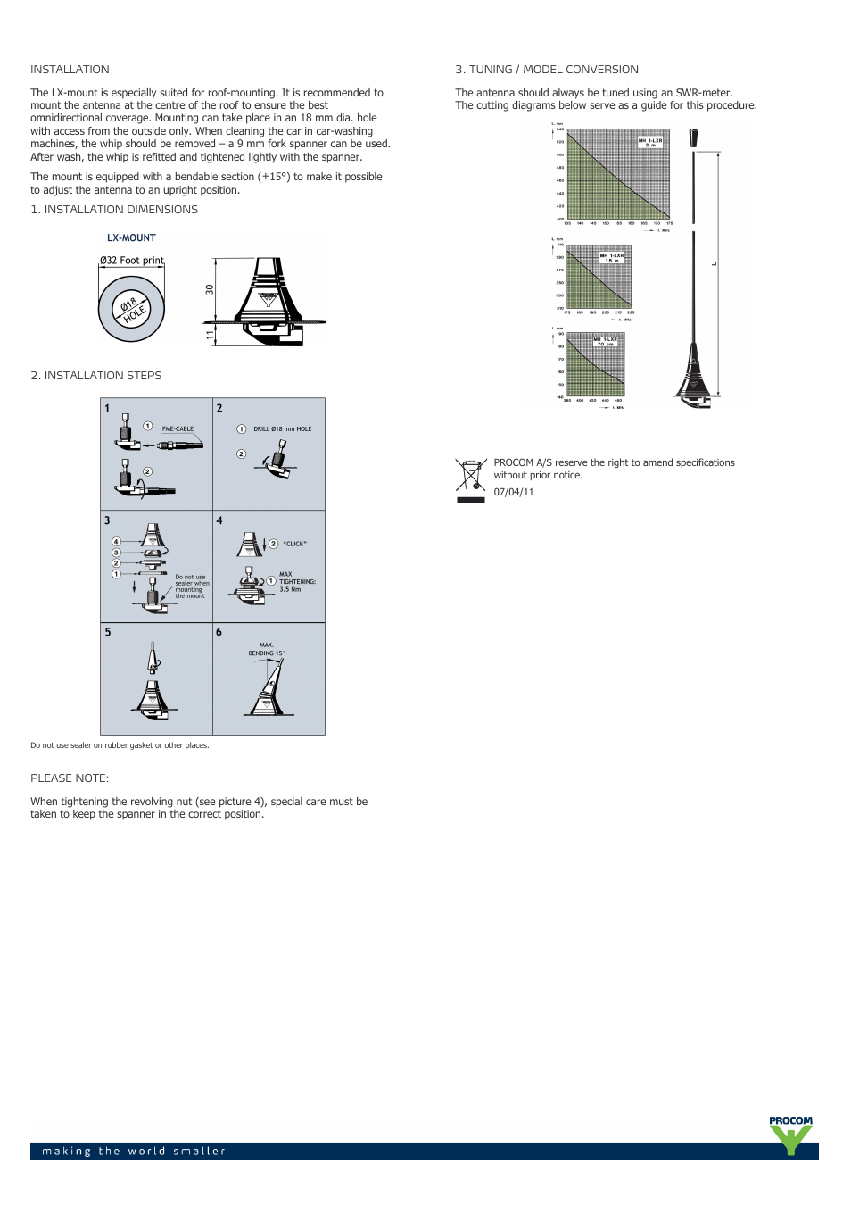 Procom MH 1-LXR User Manual | Page 2 / 2