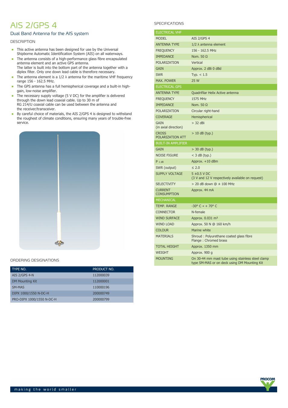 Procom AIS 2-GPS 4-N User Manual | 3 pages