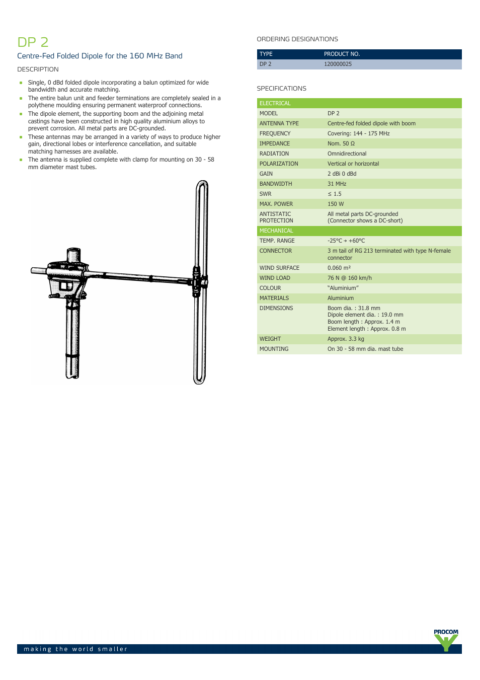 Procom DP 2 User Manual | 2 pages