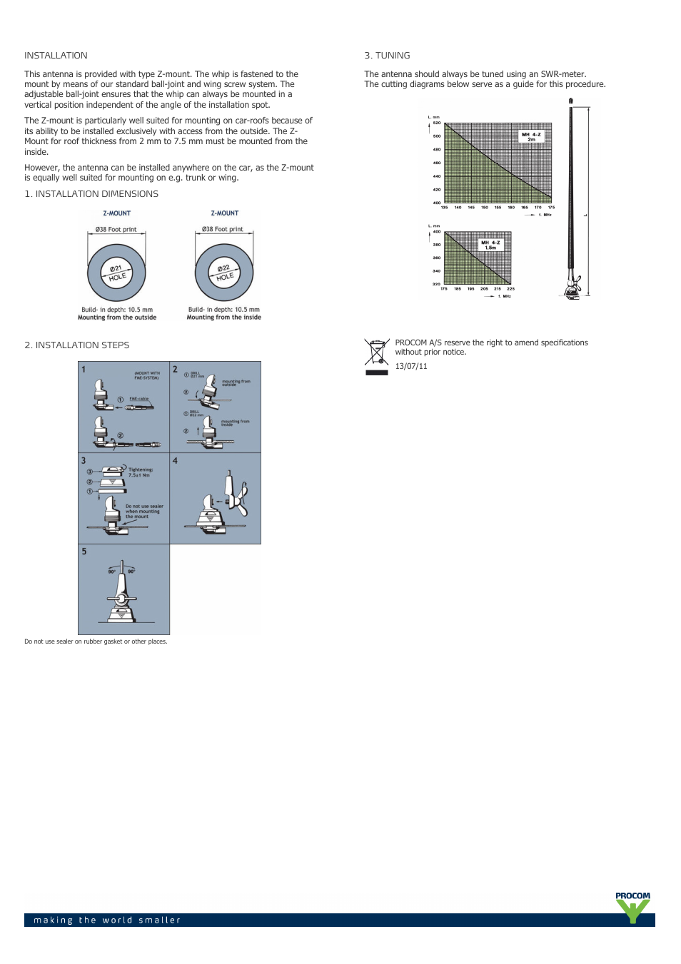 Procom MH 4-Z User Manual | Page 2 / 2