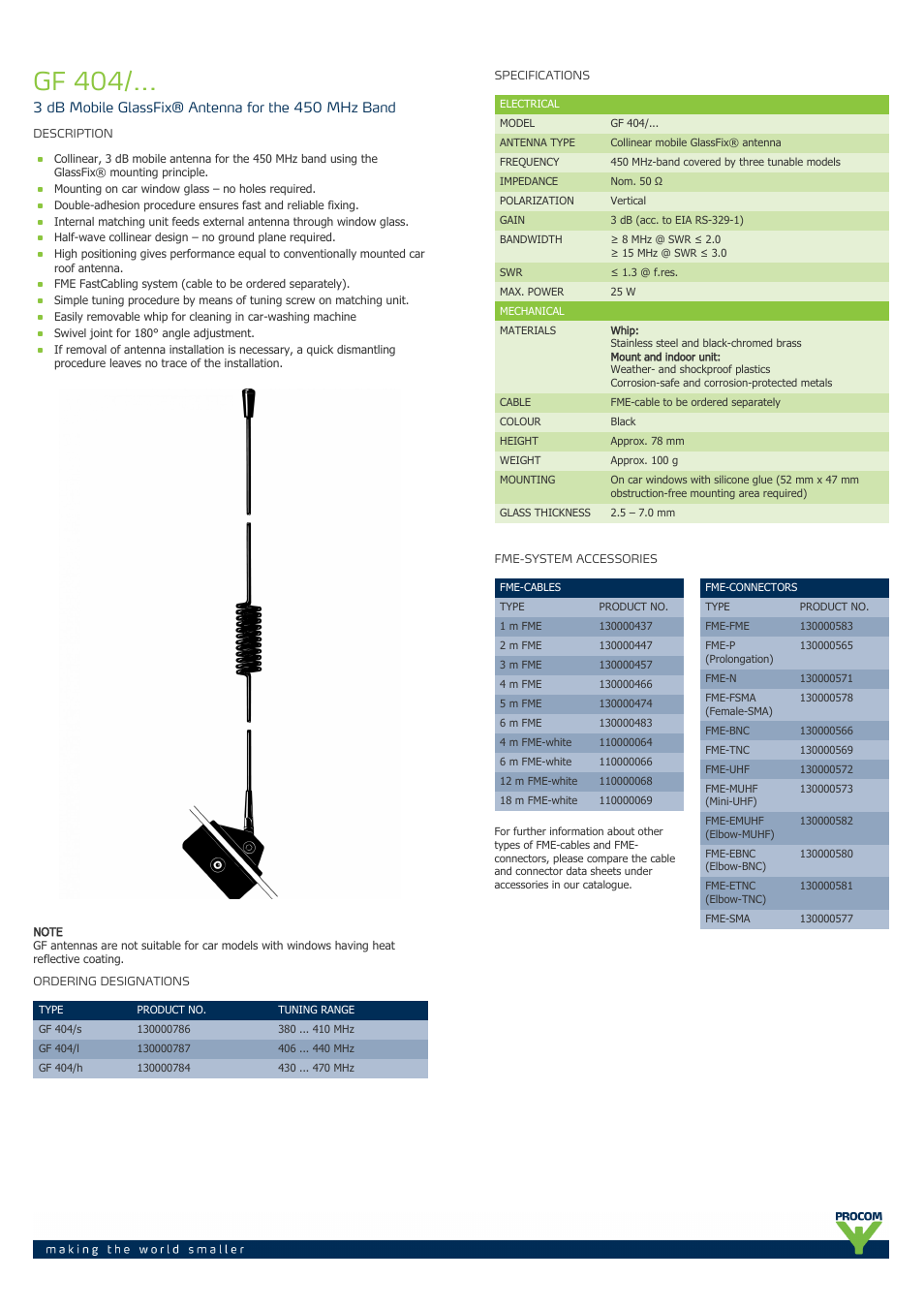 Procom GF 404-... User Manual | 2 pages
