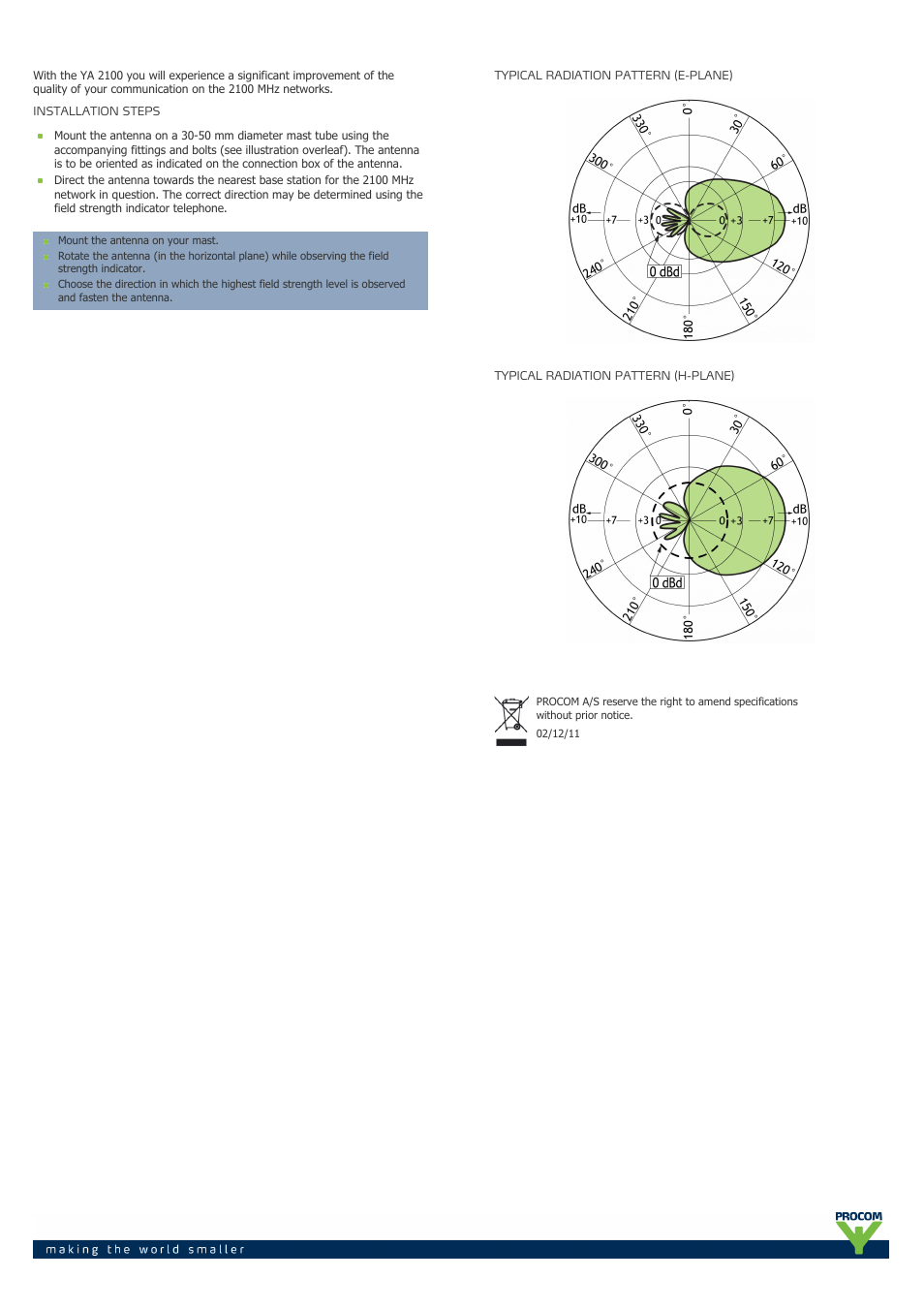 Procom YA 2100 User Manual | Page 2 / 2