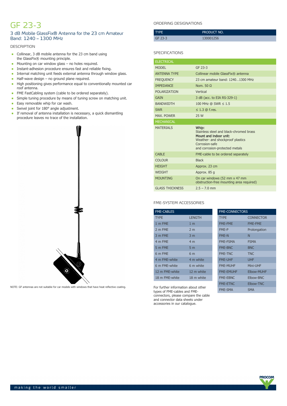 Procom GF 23-3 User Manual | 2 pages