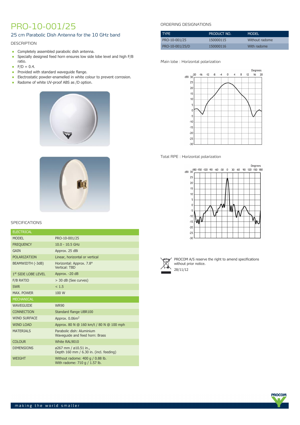 Procom PRO-10-001-25 User Manual | 1 page