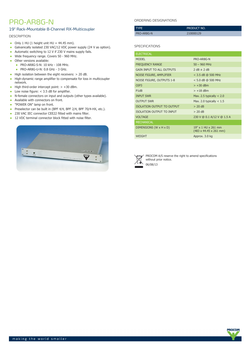 Procom PRO-ar8g-n User Manual | 1 page