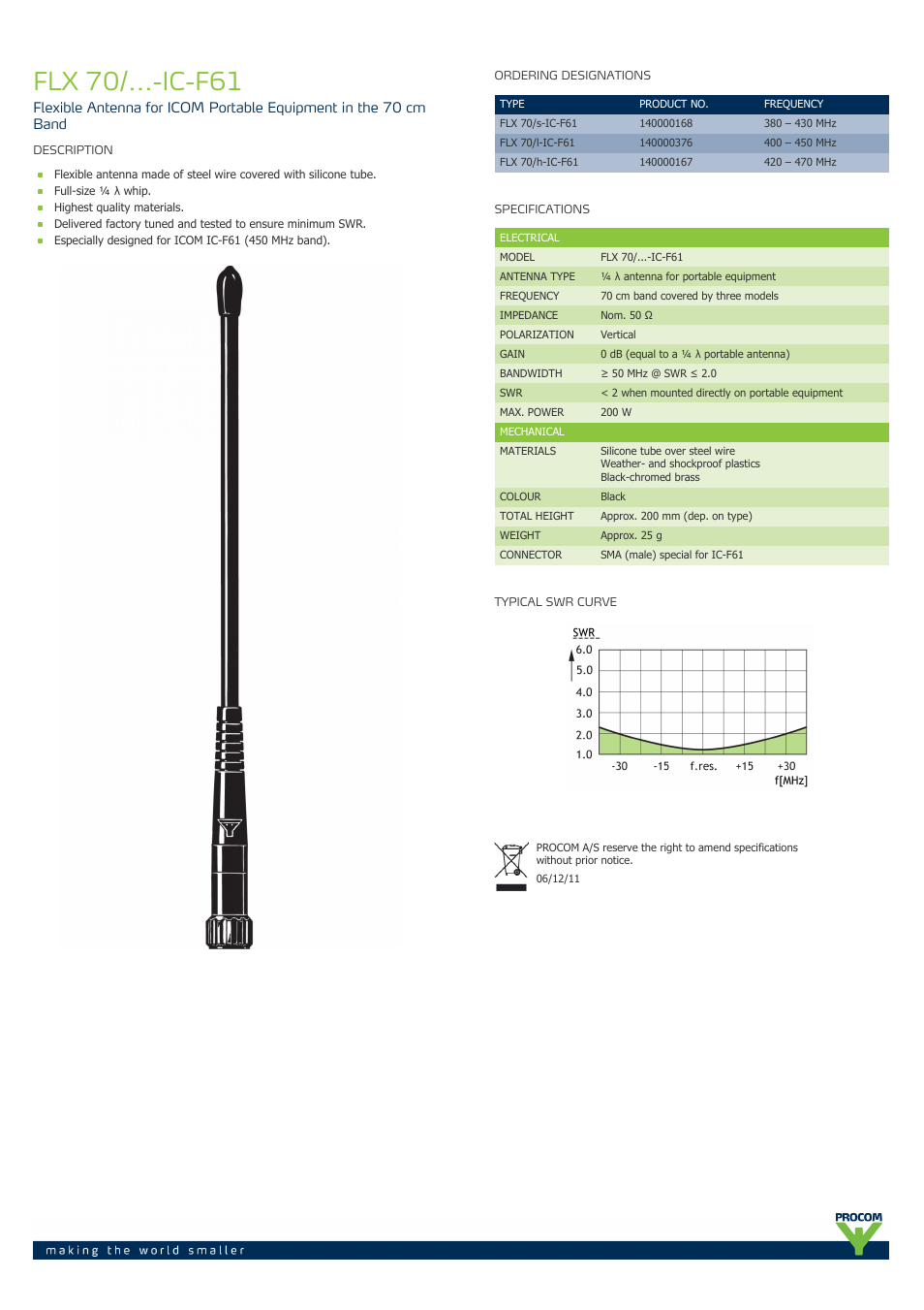 Procom FLX 70-...-ic-f61 User Manual | 1 page