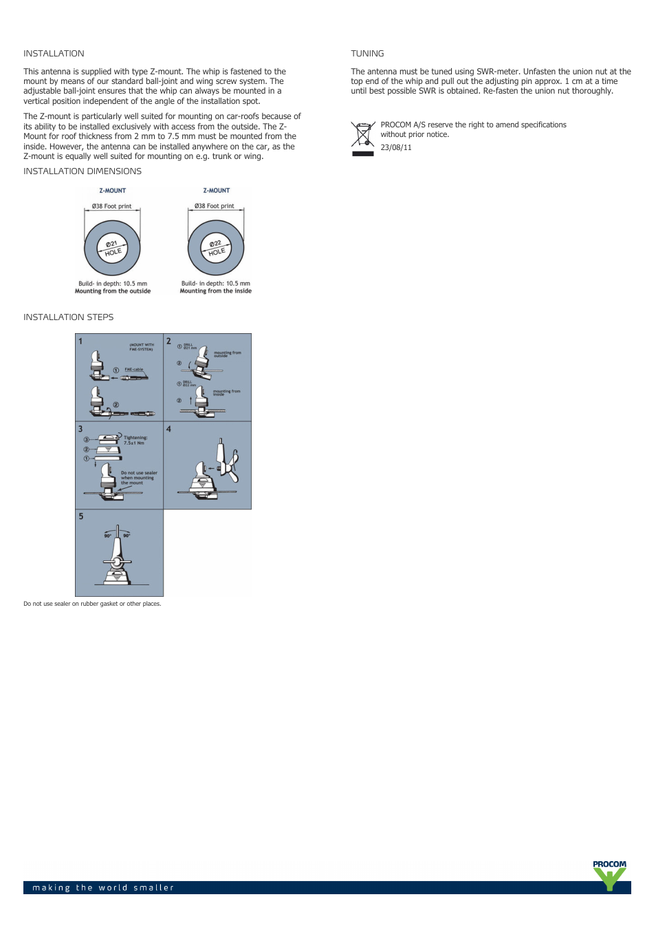 Procom DHX 27-5-8-kfz User Manual | Page 2 / 2