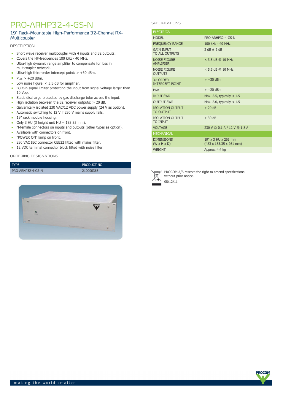 Procom PRO-arhp32-4-gs-n User Manual | 1 page