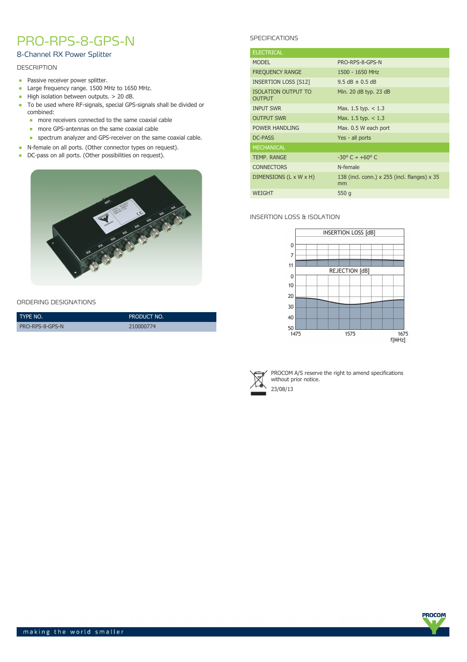Procom PRO-rps-8-gps-n User Manual | 1 page