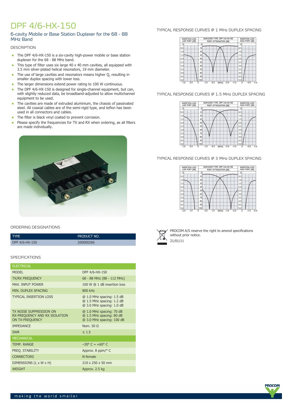 Procom DPF 4-6-hx-150 User Manual | 1 page