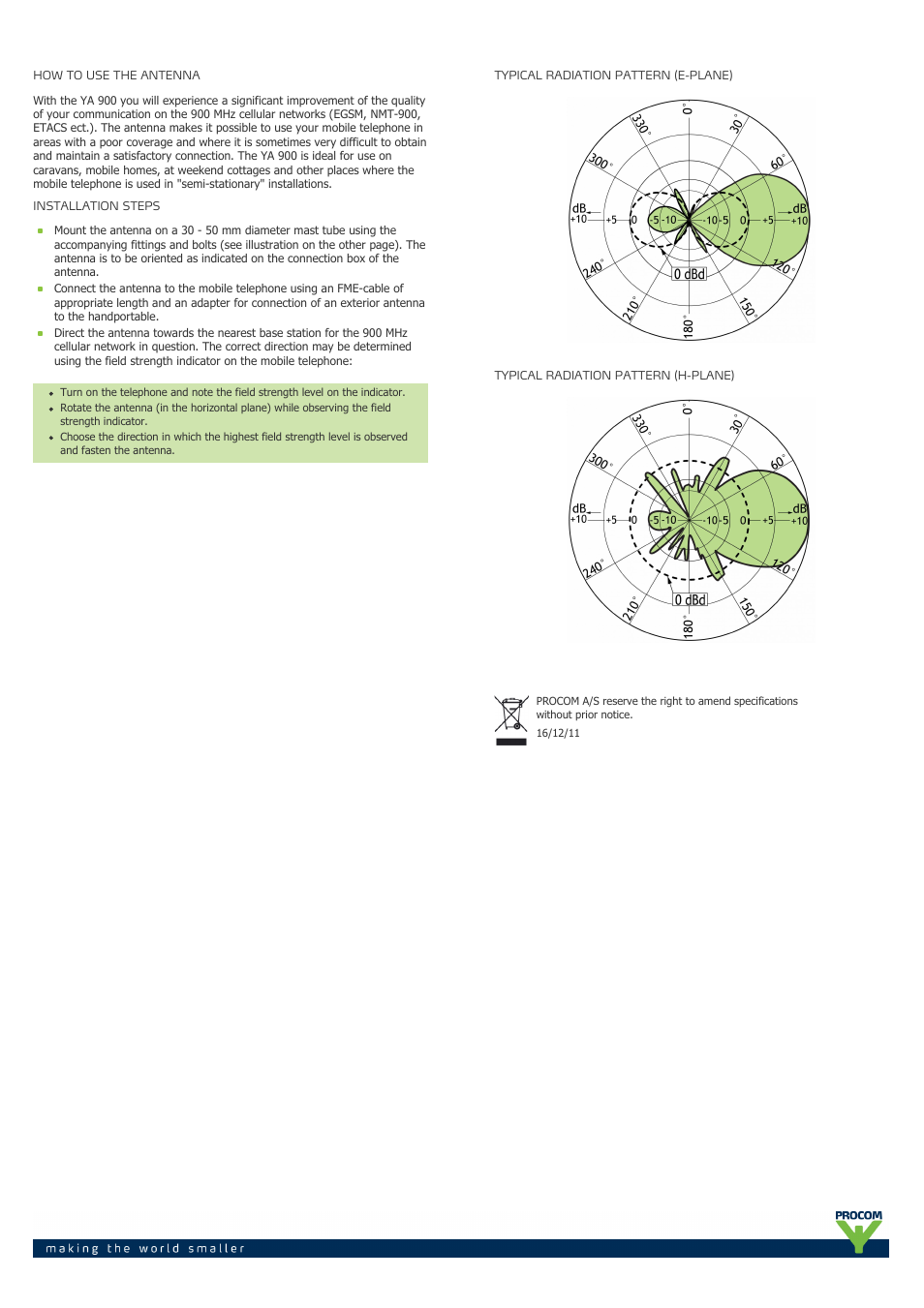 Procom YA 900 User Manual | Page 2 / 2