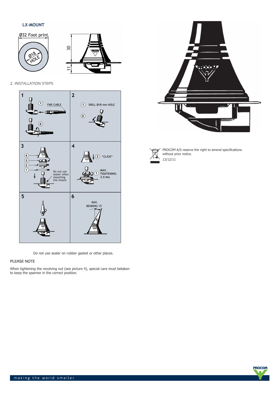 Procom LX-mount User Manual | Page 2 / 2