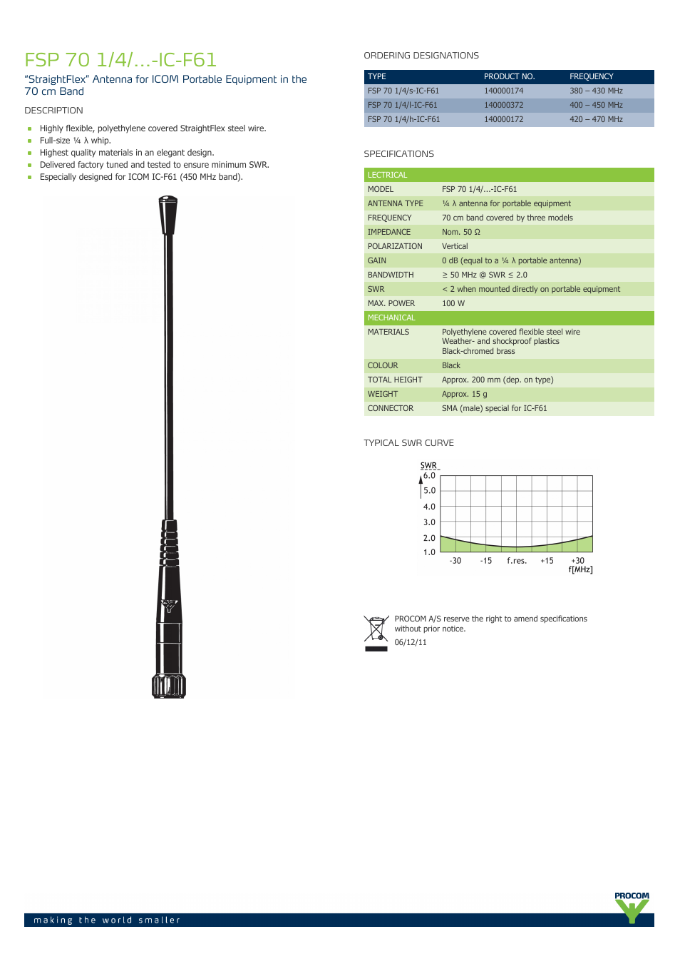 Procom FSP 70-1-4-...-ic-f61 User Manual | 1 page