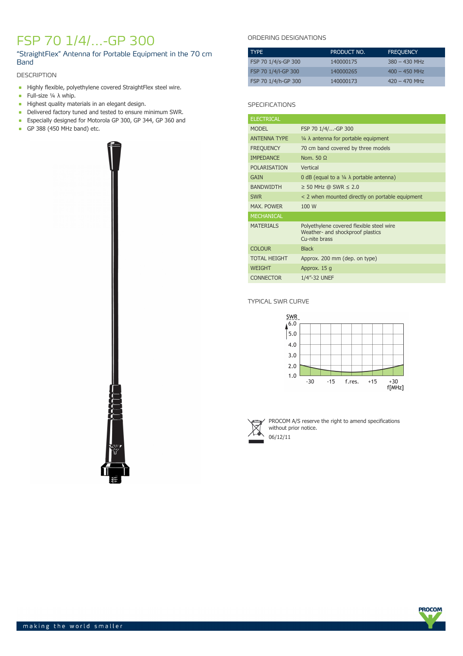 Procom FSP 70-1-4-...-gp-300 User Manual | 1 page