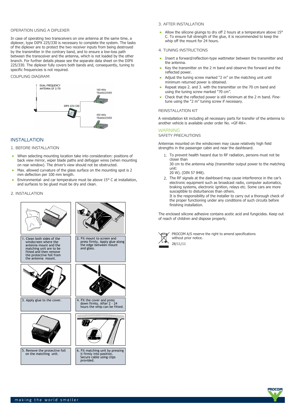 Procom GF 2-70 User Manual | Page 2 / 2