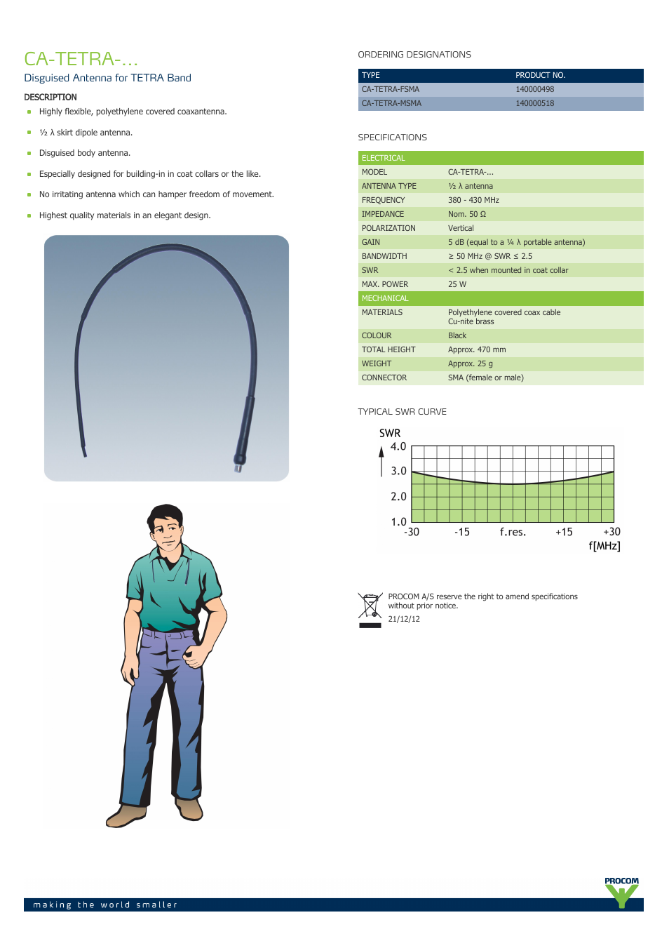 Procom CA-TETRA-... User Manual | 1 page
