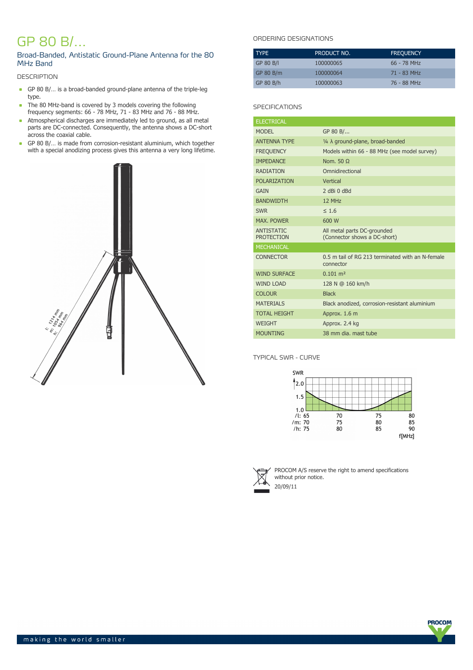 Procom GP-80-b-... User Manual | 1 page