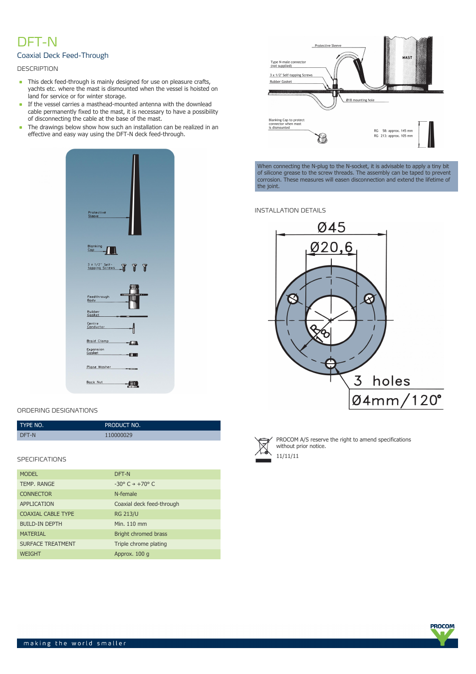 Procom DFT-N User Manual | 1 page