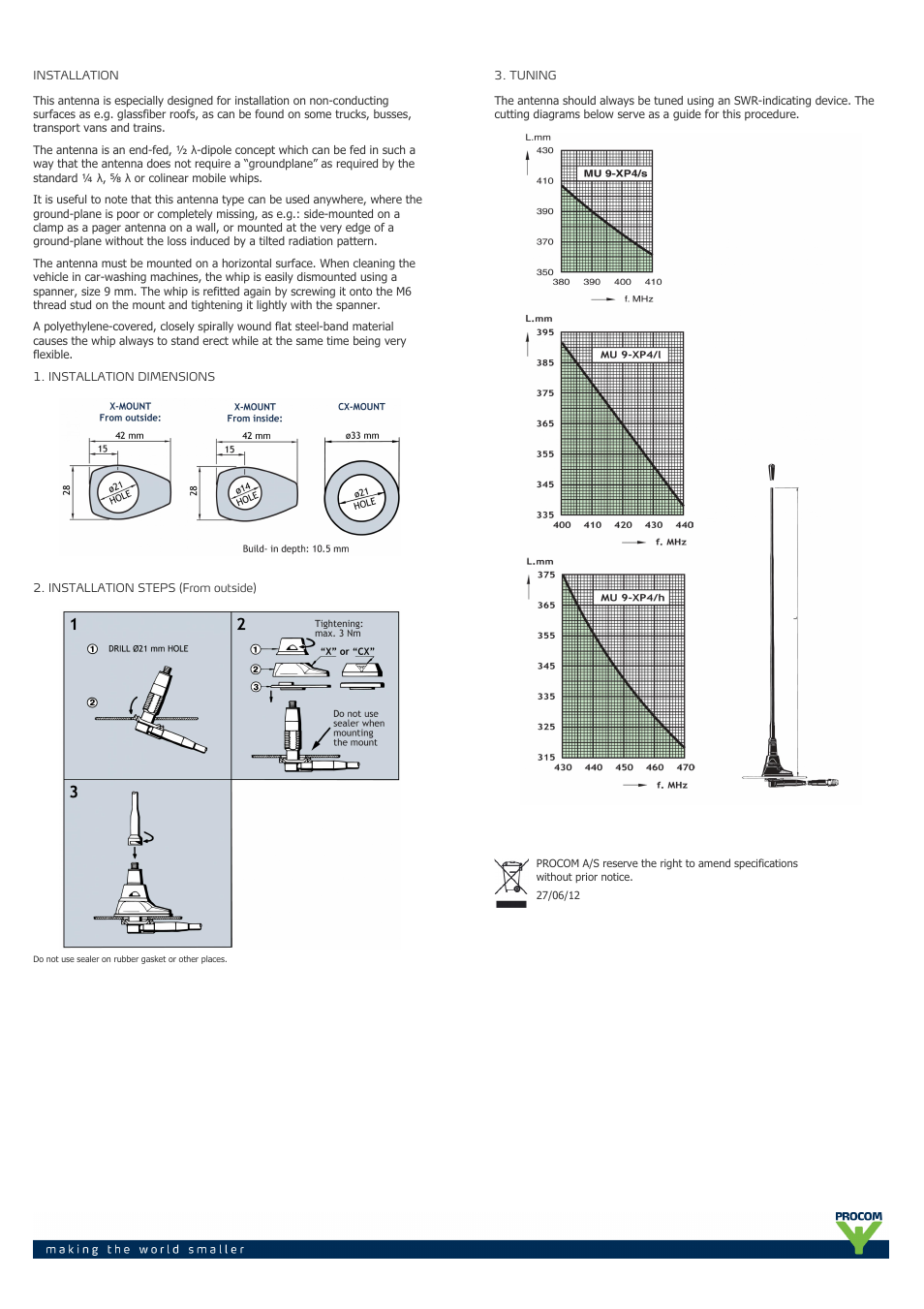 Procom MU 9-xp4-... User Manual | Page 2 / 2