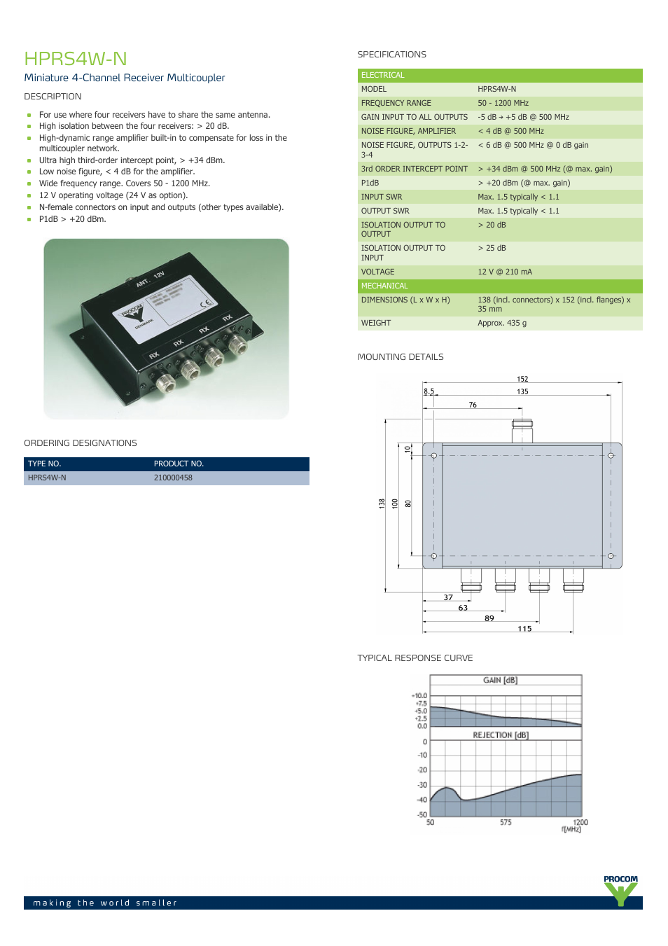 Procom HPRS4W-N User Manual | 2 pages