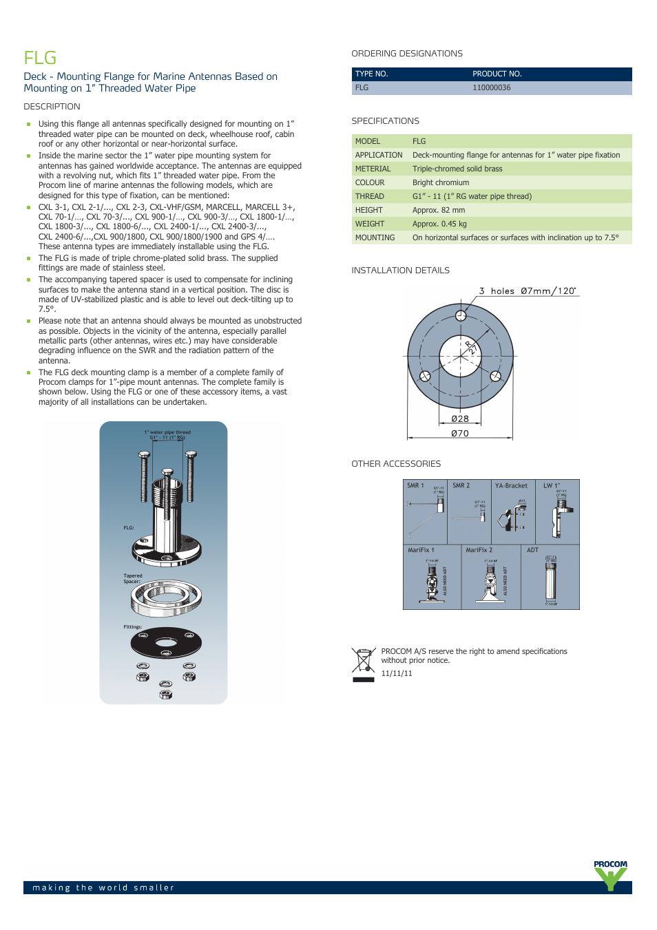 Procom FLG User Manual | 1 page