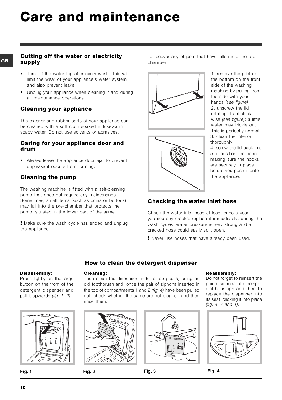 Care and maintenance | Ariston ARTXL 109 User Manual | Page 10 / 72