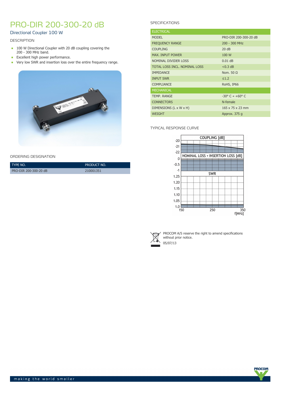 Procom PRO-dir-200-300-20-db User Manual | 1 page