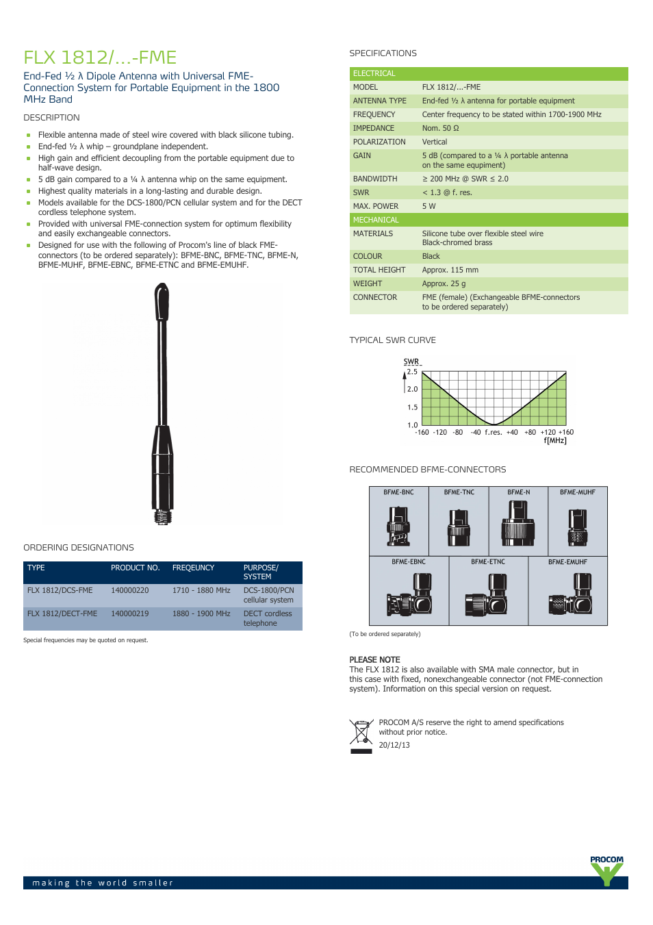 Procom FLX 1812-...-fme User Manual | 1 page