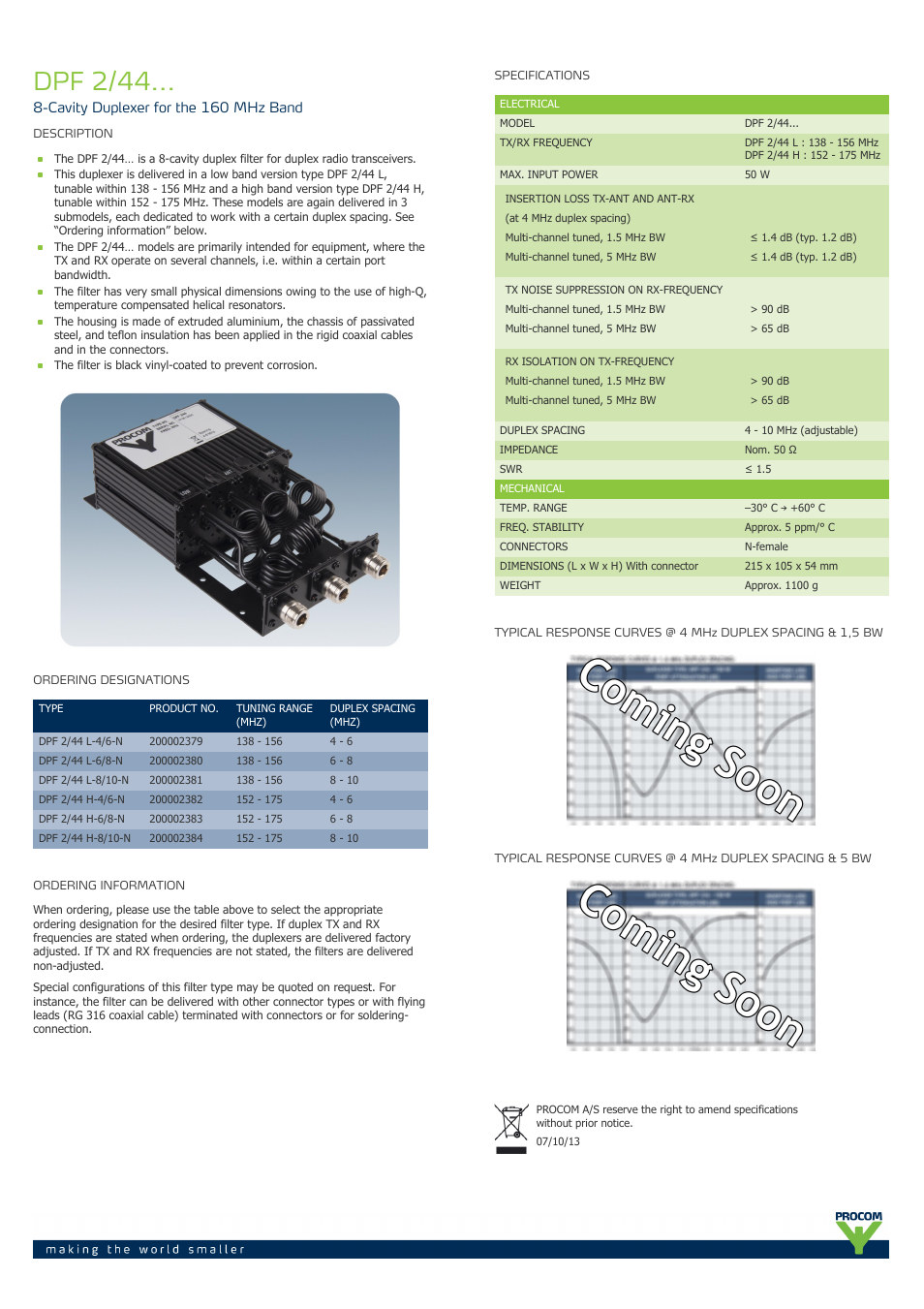 Procom DPF 2-44... User Manual | 1 page