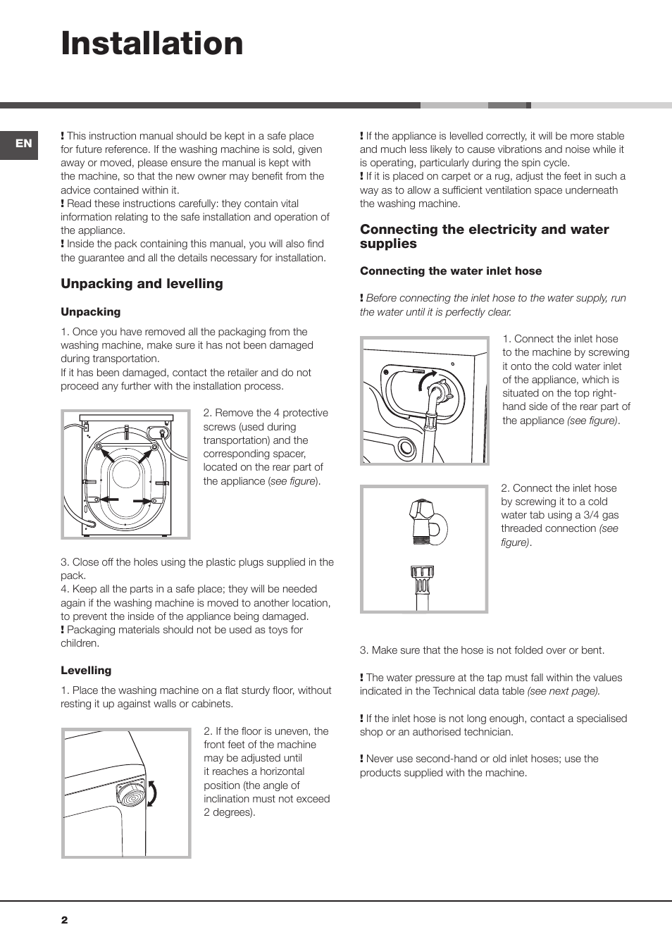 Installation | Ariston Aqualtis AQ7L 093 X User Manual | Page 2 / 48