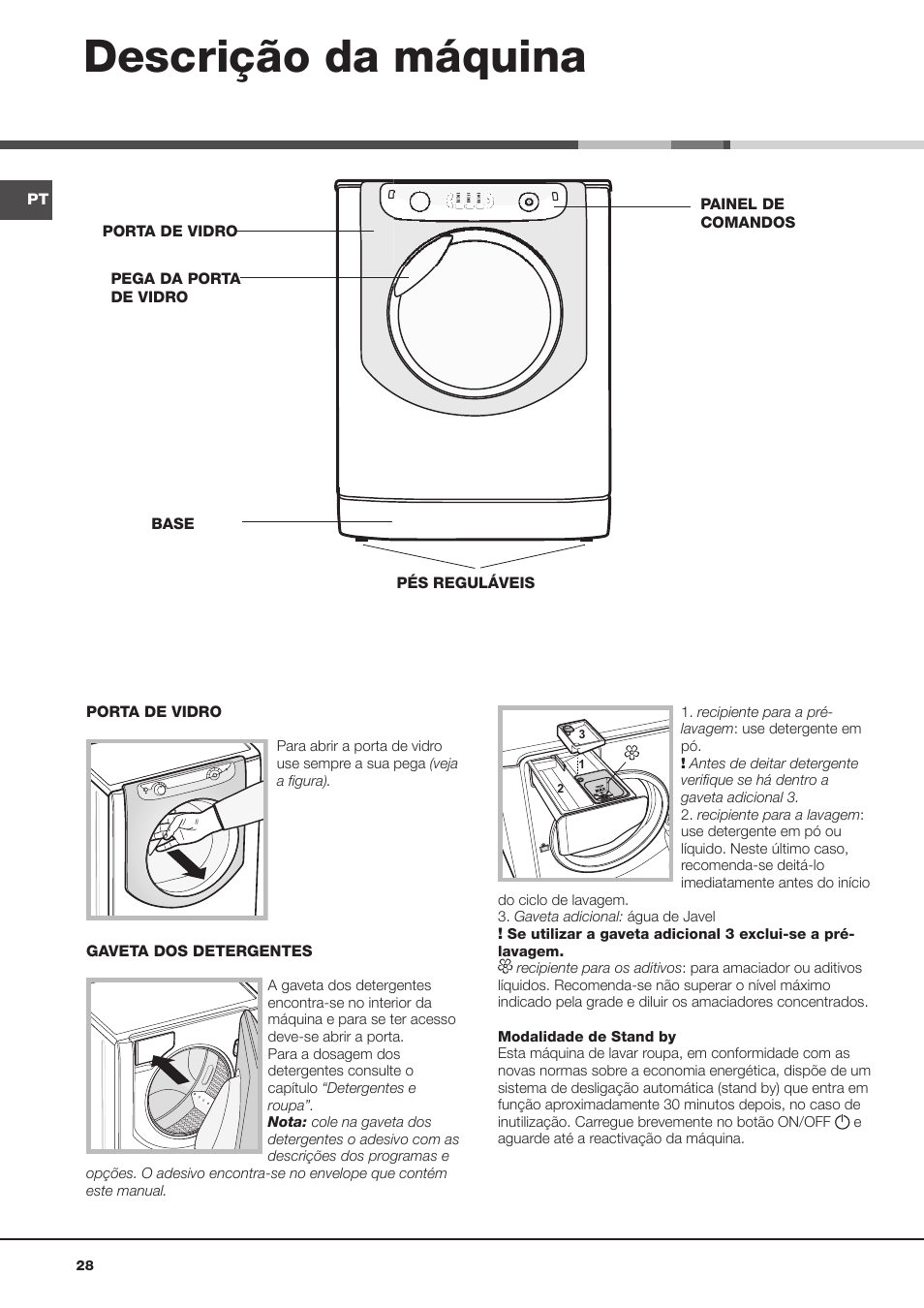 Descrição da máquina | Ariston Aqualtis AQ7L 093 X User Manual | Page 28 / 48