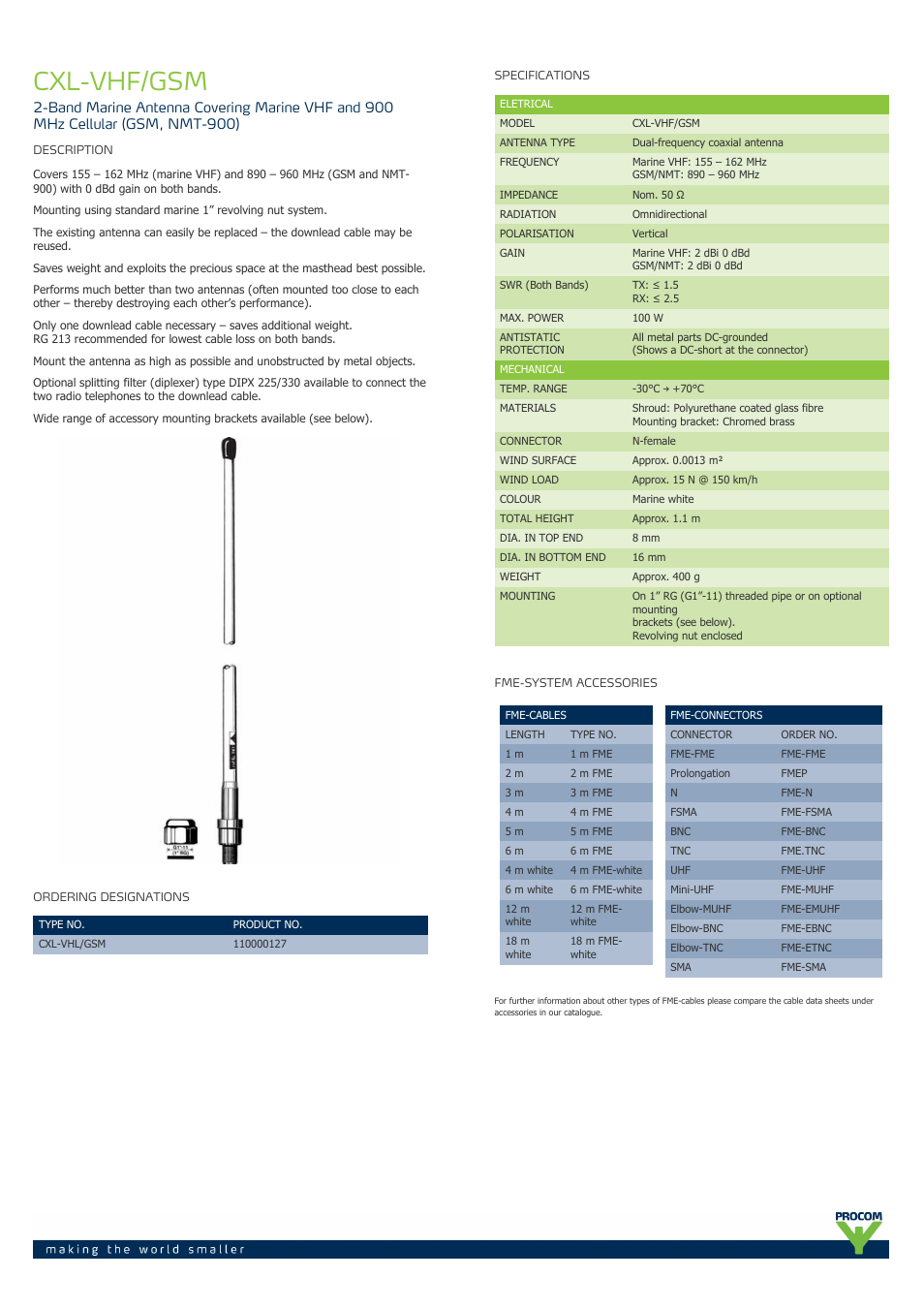 Procom CXL vhf-gsm User Manual | 2 pages