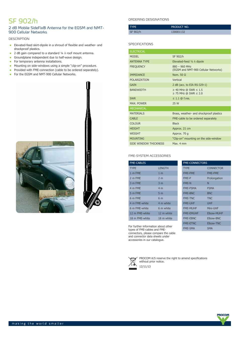Procom SF 902-h User Manual | 1 page