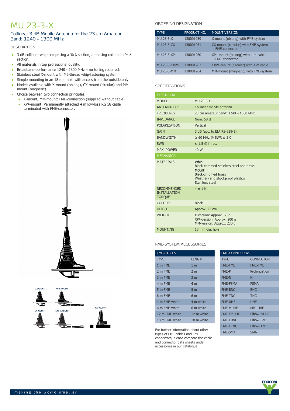 Procom MU 23-3-x User Manual | 2 pages