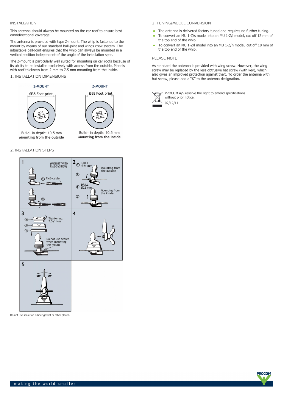Procom MU 1-z-... User Manual | Page 2 / 2