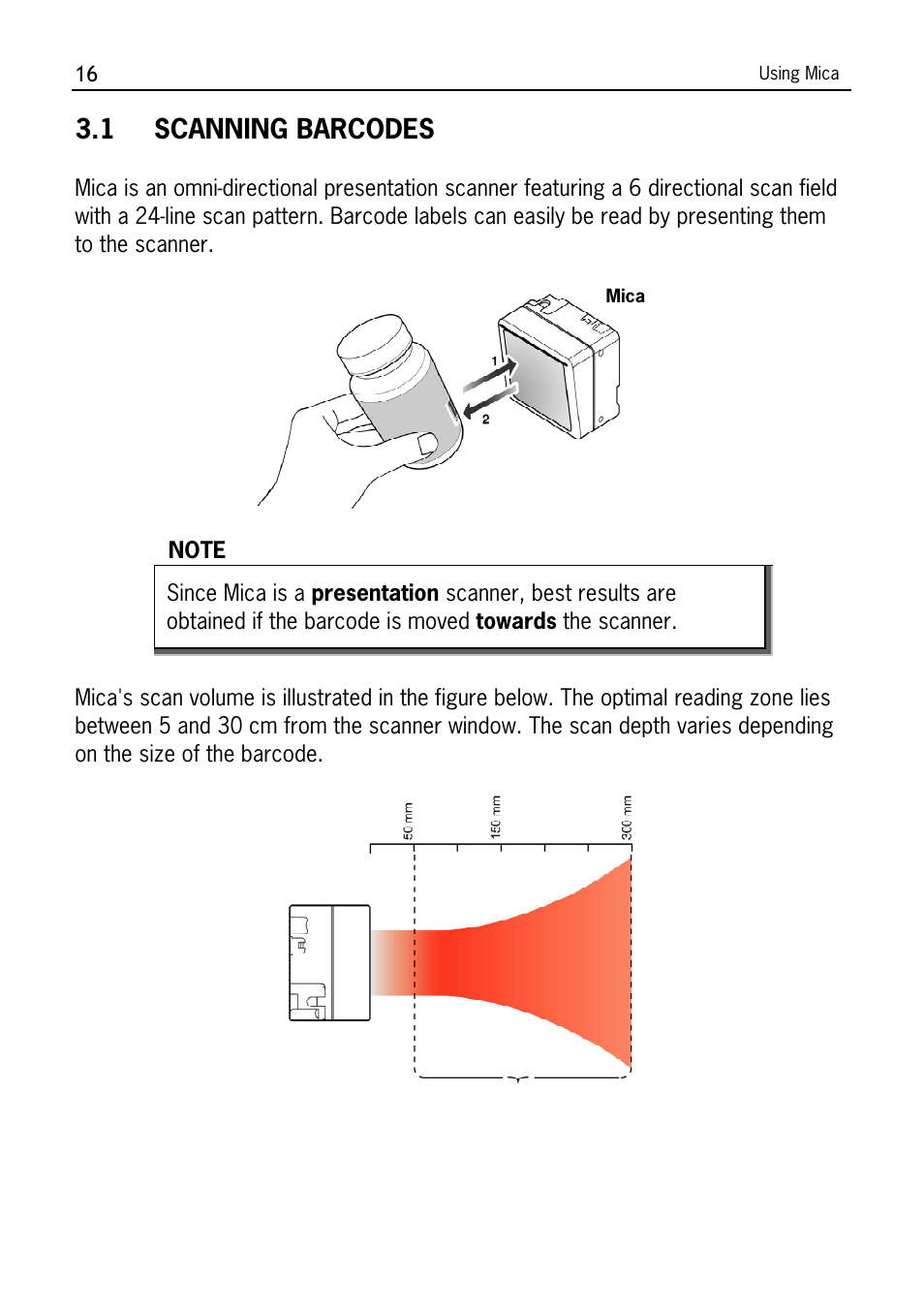 Scanning barcodes, 1 scanning barcodes | SCANTECH ID (Champtek company) M-9030 User Manual | Page 22 / 36