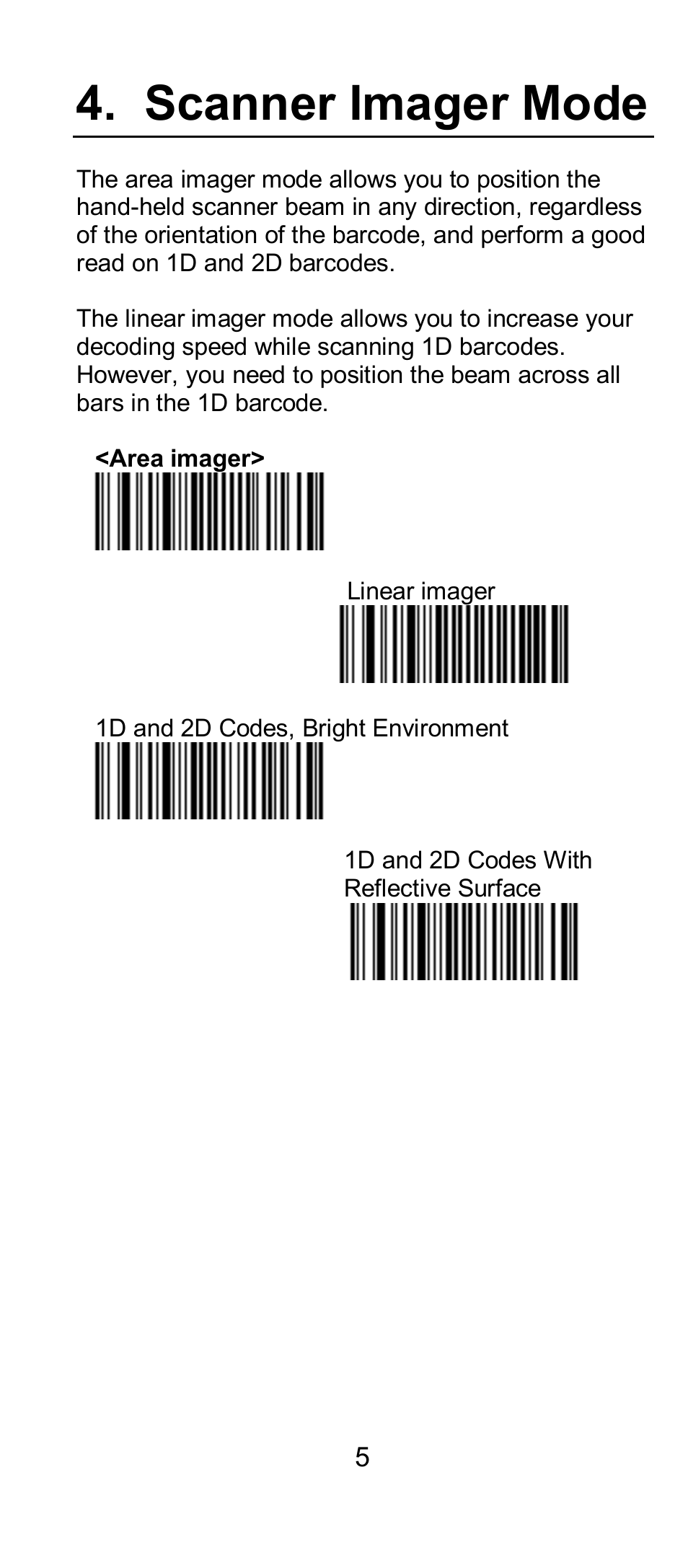 Scanner imager mode | SCANTECH ID (Champtek company) IG300 User Manual | Page 8 / 22