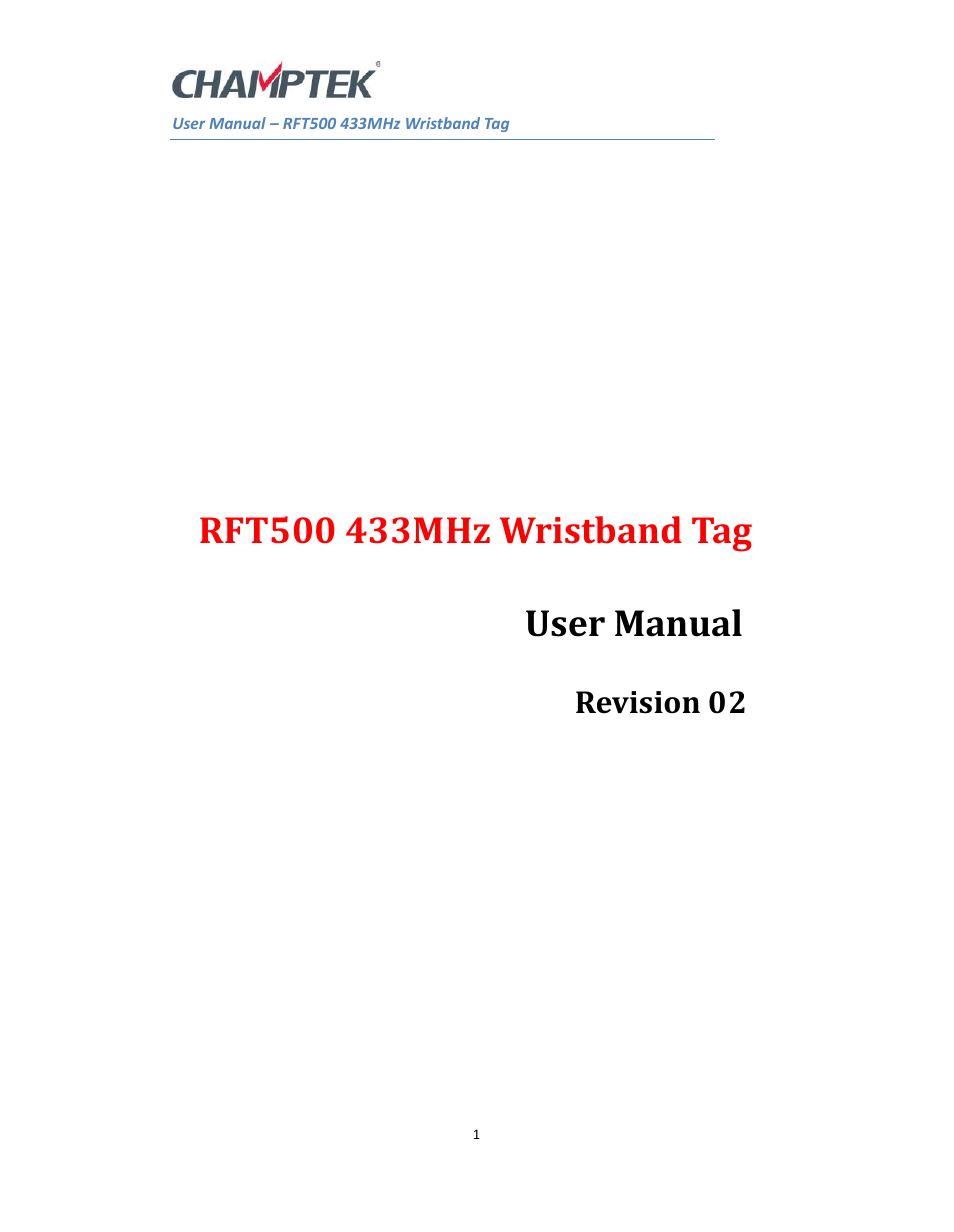 SCANTECH ID (Champtek company) RFT500 User Manual | 5 pages