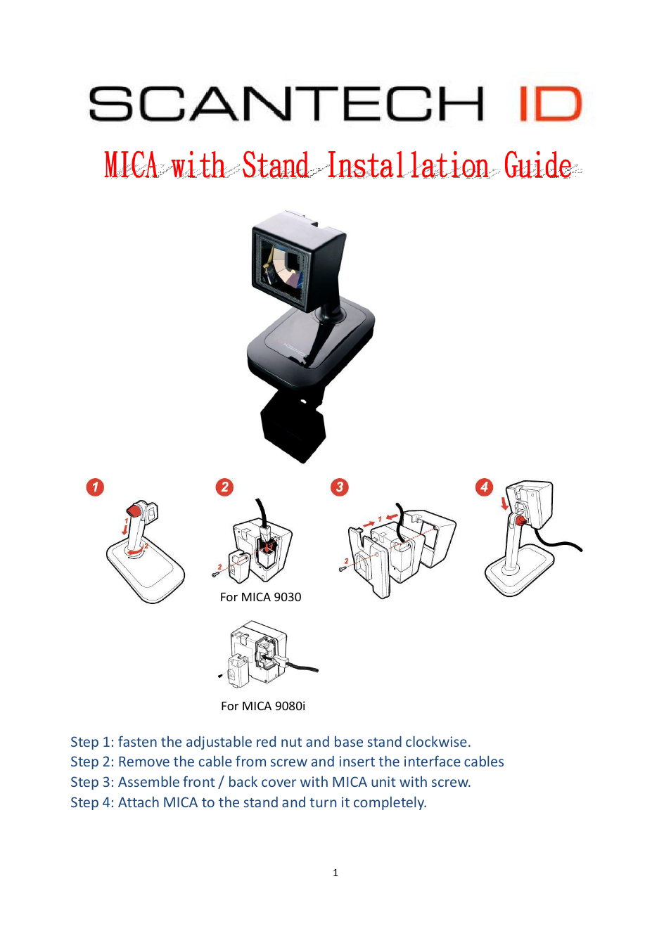 SCANTECH ID (Champtek company) MICA M-9080i User Manual | 2 pages