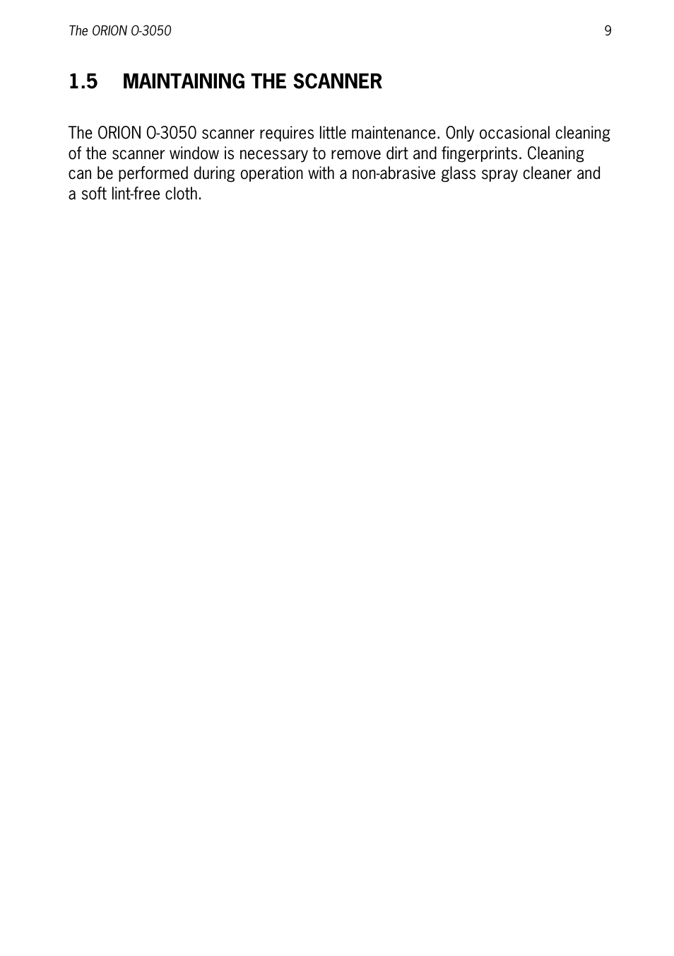 5 maintaining the scanner | SCANTECH ID (Champtek company) ORION O-3050 User Manual | Page 17 / 41