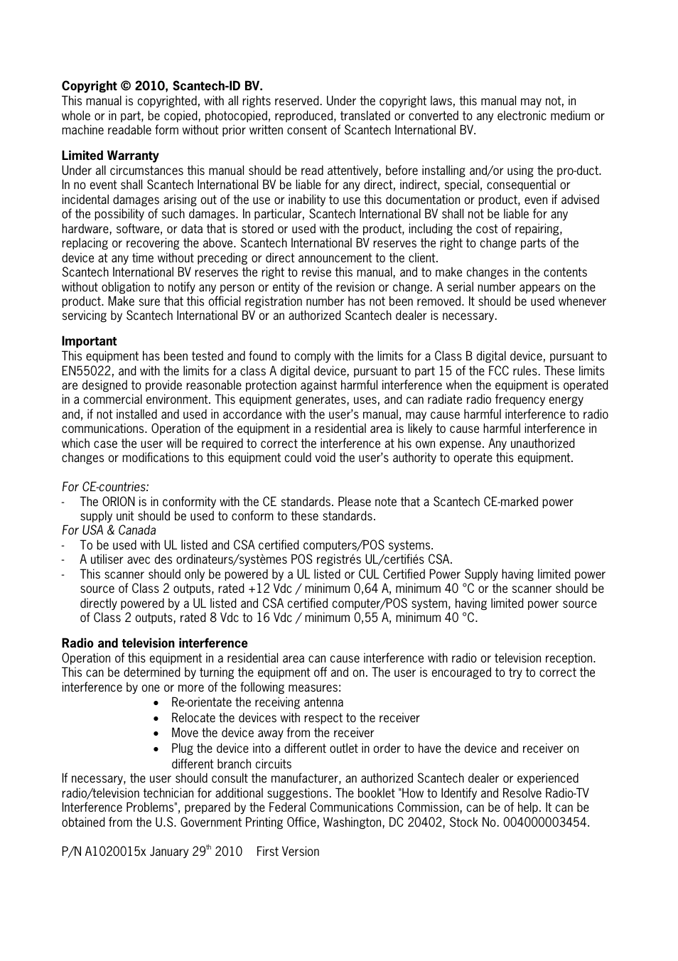 SCANTECH ID (Champtek company) ORION O-3050 User Manual | Page 4 / 41