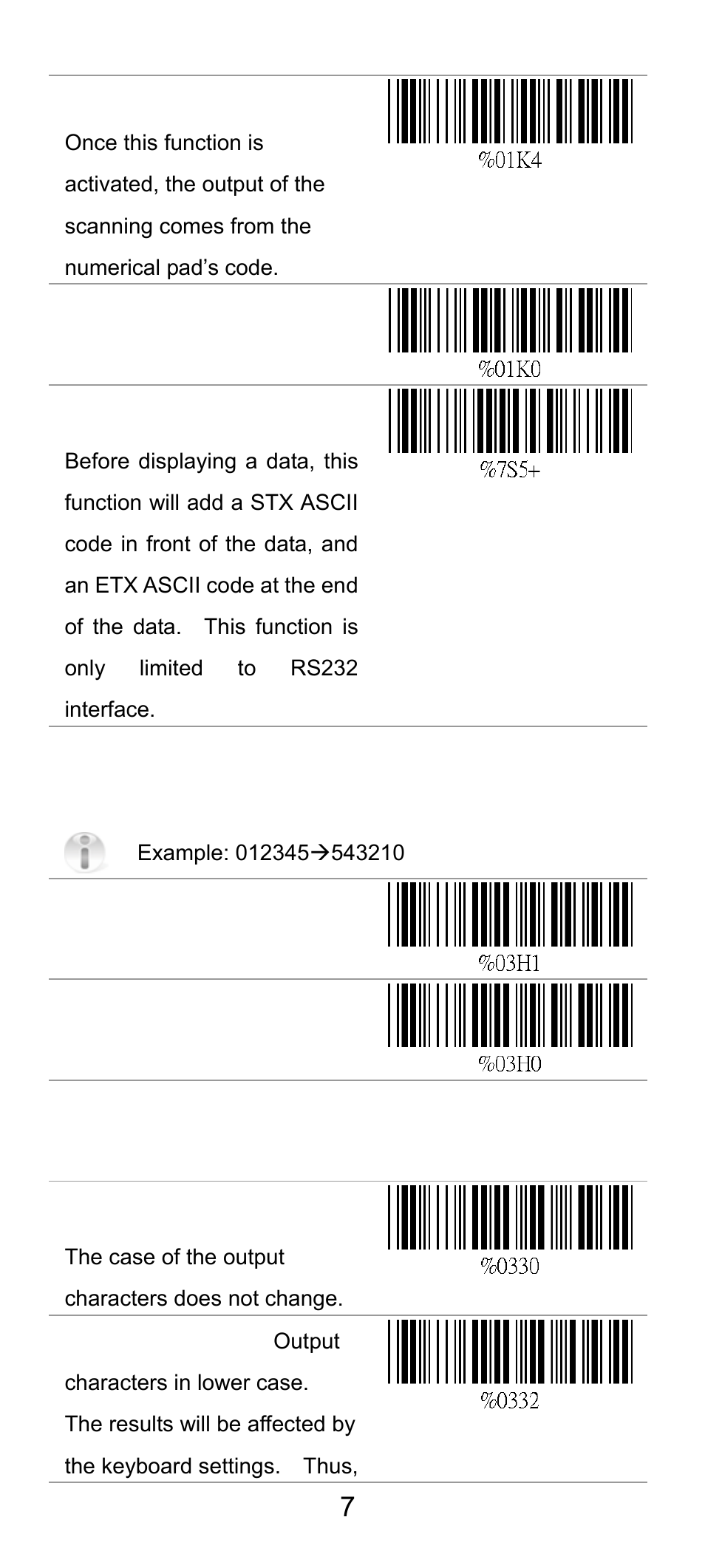 3 reverse output characters, 4 upper/lower case | SCANTECH ID (Champtek company) SG300RFM User Manual | Page 11 / 73